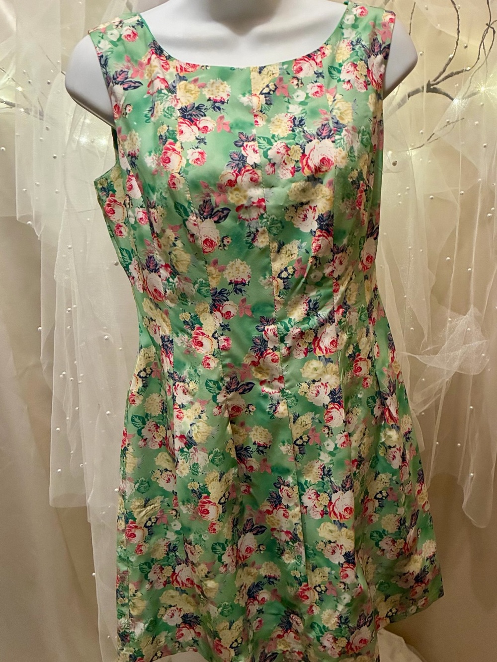 Ark & Co Mint Green Floral Sleeveless Mini Dress